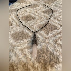 Rose Quartz Crystal Point Necklace